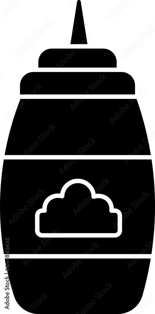 Sauce Bottle Icon In B&W Color. Sauce Bottle Icon In B&W Color.