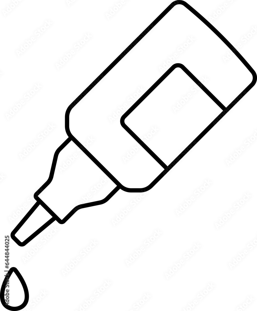 Drop Fall With Bottle Icon In Black Outline. Drop Fall With Bottle Icon In Black Outline.