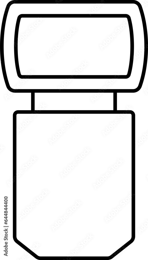 Camera Flashlight Icon In Black Outline. Camera Flashlight Icon In Black Outline.