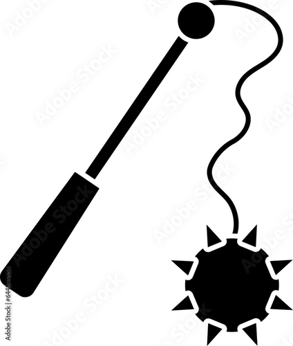 Flail Icon In Glyph Style.