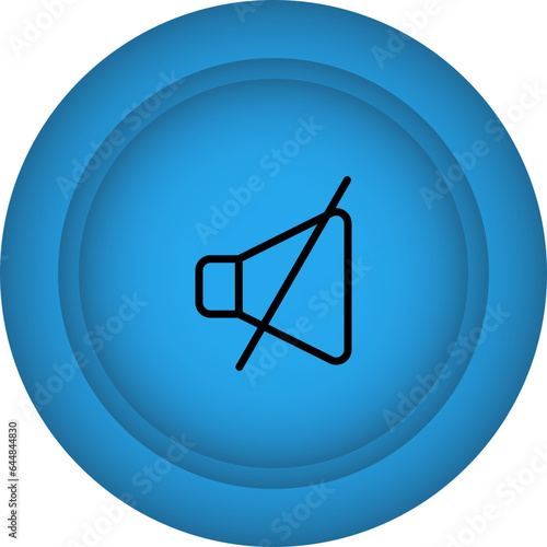 Blue Mute Button Symbol Or Icon.