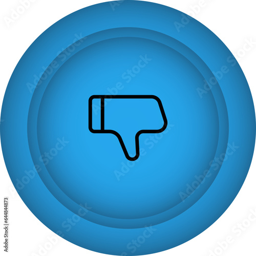 Dislike Button Flat Icon In Blue Color.