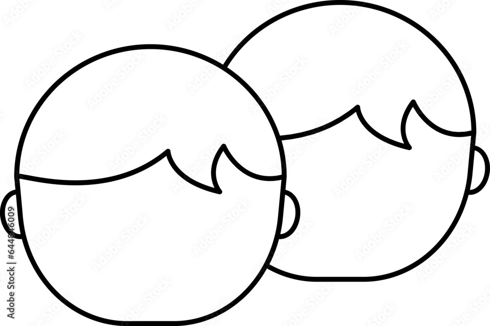 Gemini Icon Or Symbol In Stroke Style. Gemini Icon Or Symbol In Stroke Style.