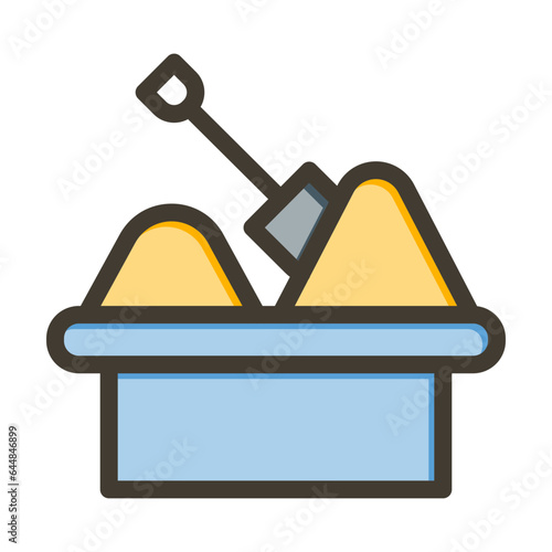 Sandbox Vector Thick Line Filled Colors Icon Design Vector Thick Line Filled Colors Icon Design