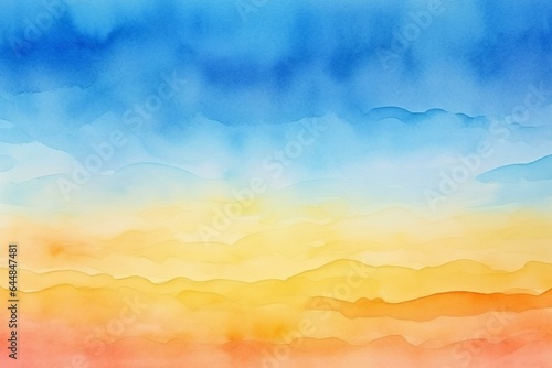 Abstract orange and blue watercolor background