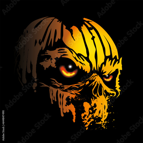 Illustration Halloween Kürbis gruselig