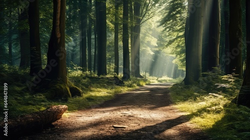 The path in the middle of the forest, AI generated Image