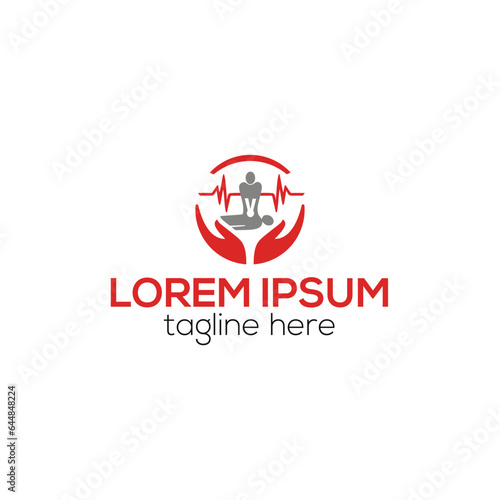 CPR Medical logo Pulse emergency vector electrocardiogram heart logo design