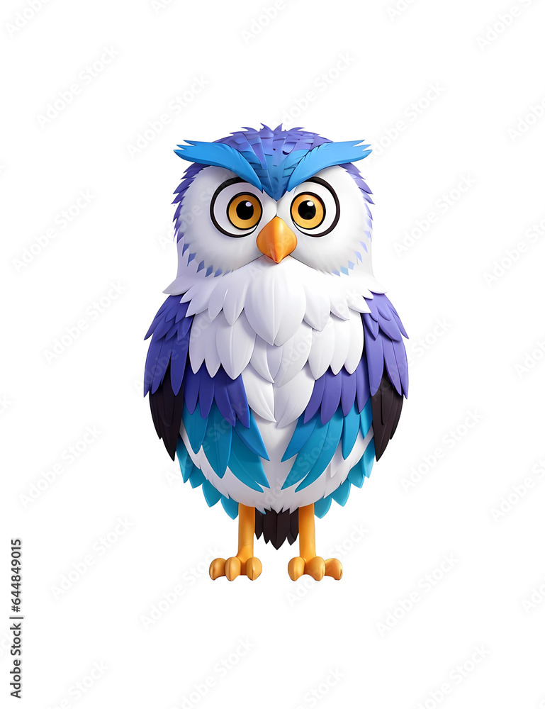 Fototapeta premium Adorable Owl Drawing: Nature's Wise Companion