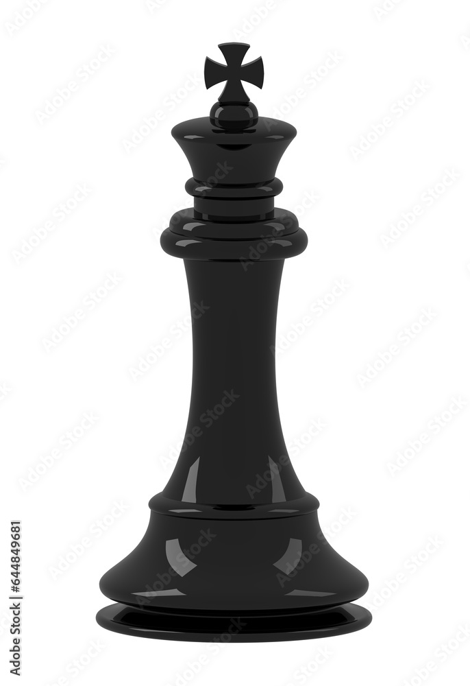 The king, a chessboard piece - 3D illustration The king, a chessboard piece - 3D illustration