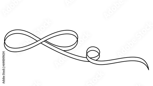 infinity ribbon line art style. element vector