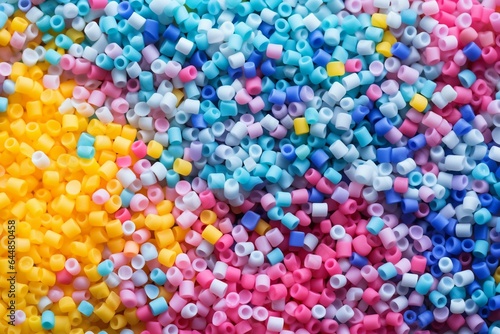 Colorful plastic granules. Generative AI