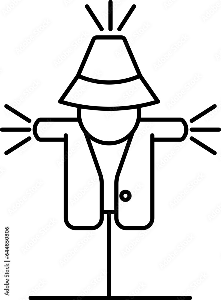 Faceless Scarecrow Black Linear Icon. Faceless Scarecrow Black Linear Icon.