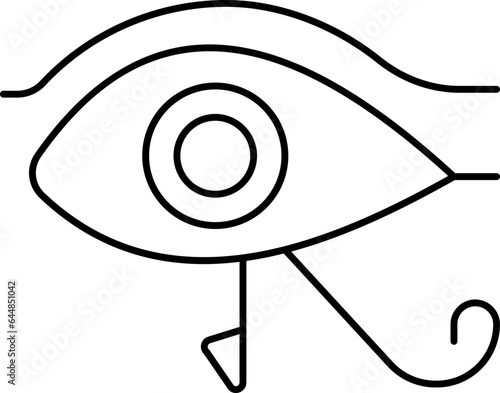 Eye Of Ra Icon In Black Outline.