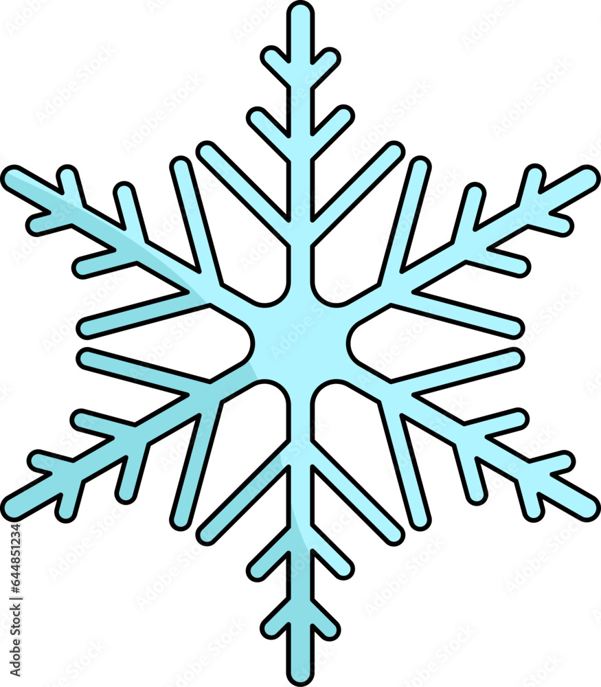 Isolated Blue Snowflake Icon In Flat Style. Isolated Blue Snowflake Icon In Flat Style.
