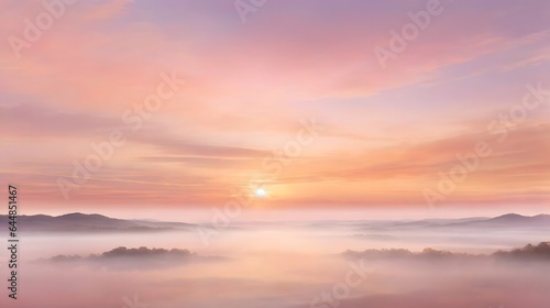 A Serene And Enchanting Dawn Sky Background Tranquil Dawn Sky Background Sunrise Sky Wallpaper Serene Morning Horizon Dawn Sky Image Calm Sunrise Landscape Picture AI Generative