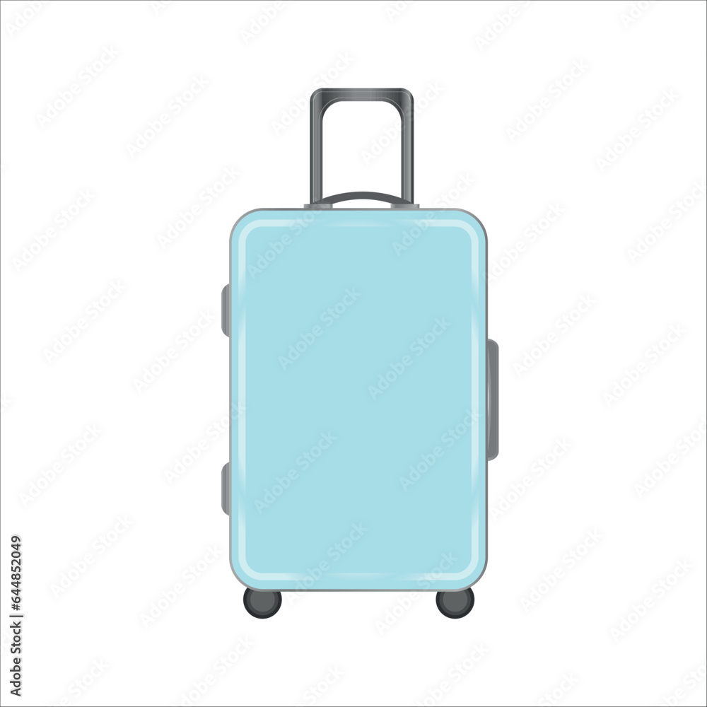 Blue suitcase on wheels, vector illustration. Blue suitcase on wheels, vector illustration.