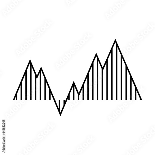 Price chart on stock and real estate market isolated on white. Banking and marketing. Business pictogram symbol. Simple thin line black and white vector icon
