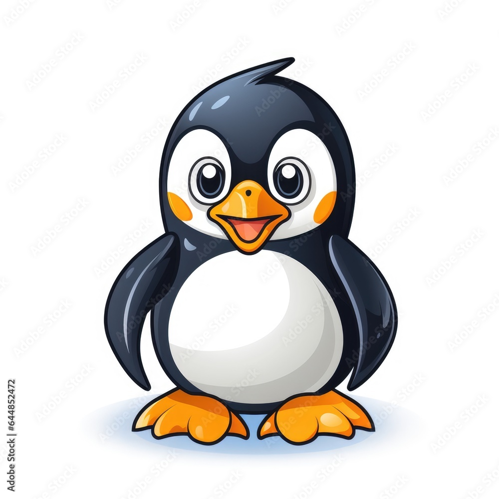Fototapeta premium Penguin mascot logo, AI generated Image