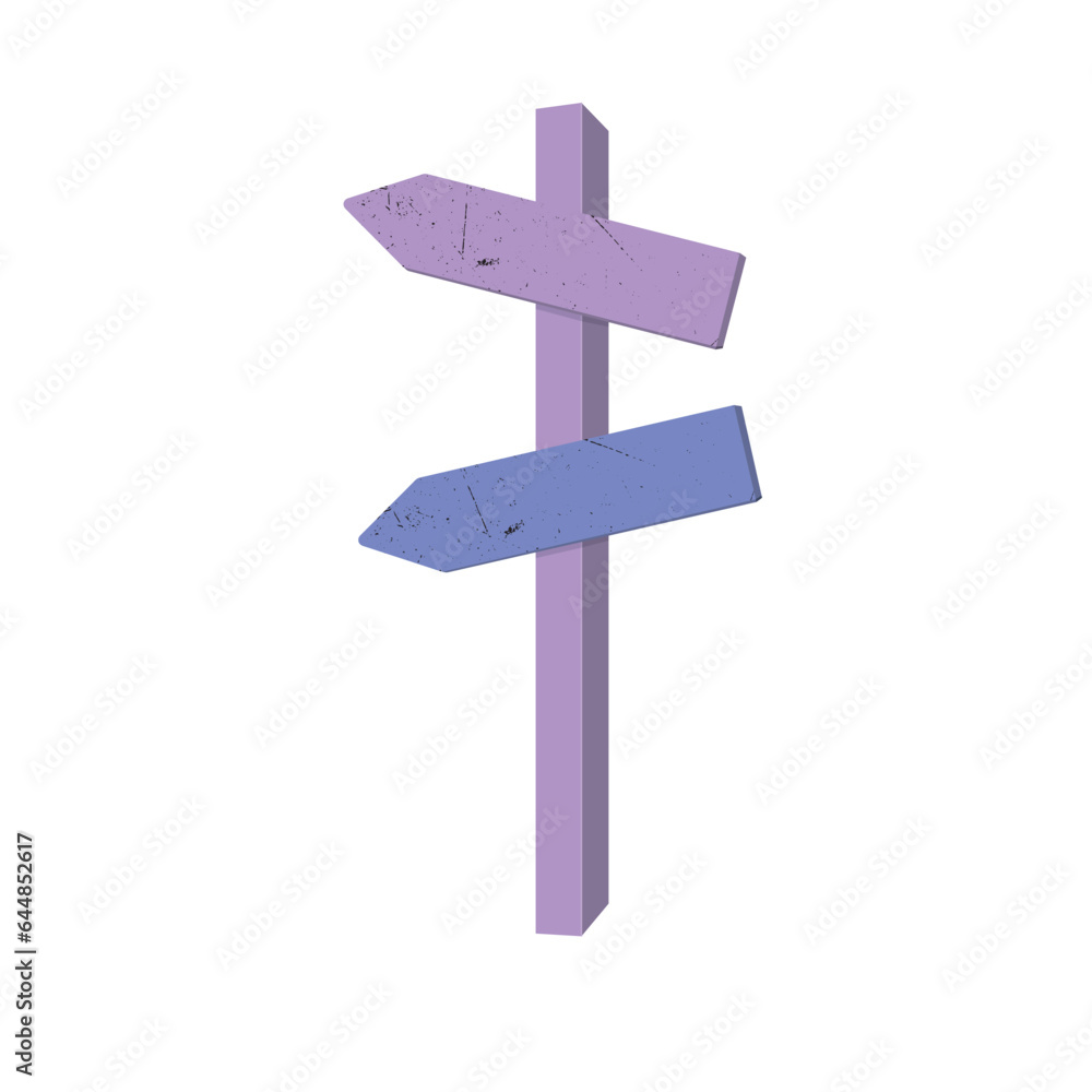 Road sign with two arrows Road sign with two arrows