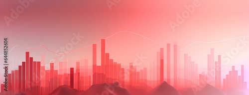 Financial Graph on Light Red Background