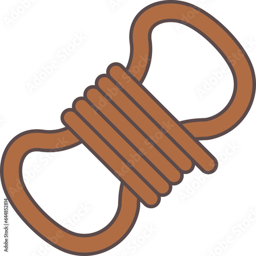 Brown Rope Flat Icon On White Background.