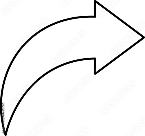 Right Move Up Arrow Icon In Thin Line Art.