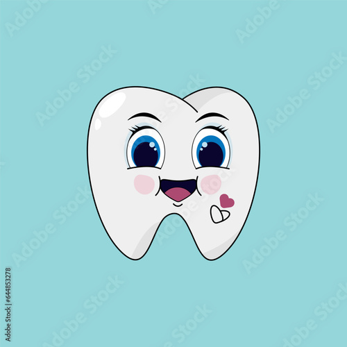 Cute tooth with korean heart.