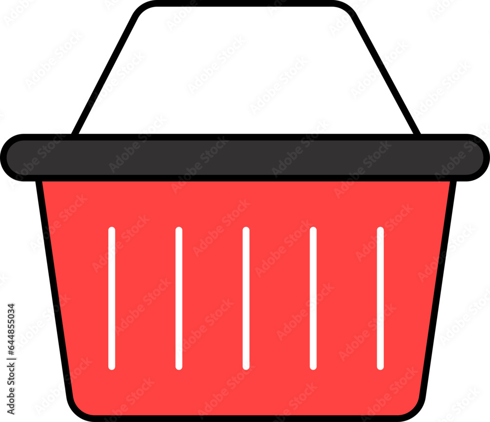 Isolated Blank Basket Red And Black Icon. Isolated Blank Basket Red And Black Icon.
