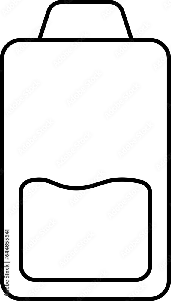 Black Outline Low Battery Icon Or Symbol. Black Outline Low Battery Icon Or Symbol.