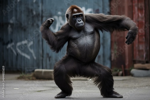 an ape doing modern dance. Generative AI