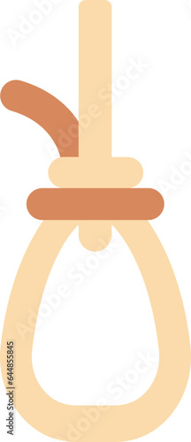Hang Rope Noose Icon In Brown Color.
