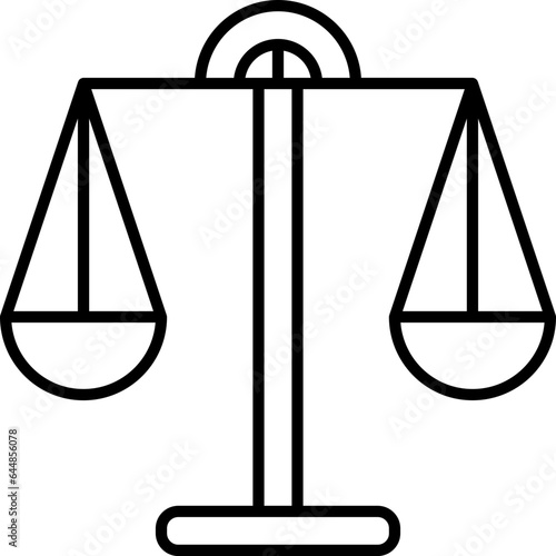 Balance Scale Icon In Black Outline.