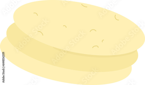 Isolated Canai Roti (Flatbread) Icon In Flat Style. photo