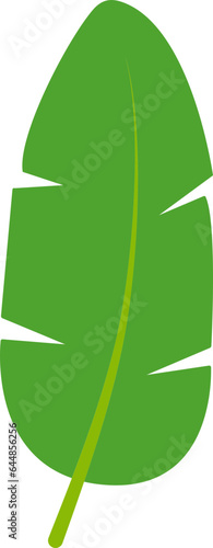 Isolated Bananana Leaf Icon In Flat Style.