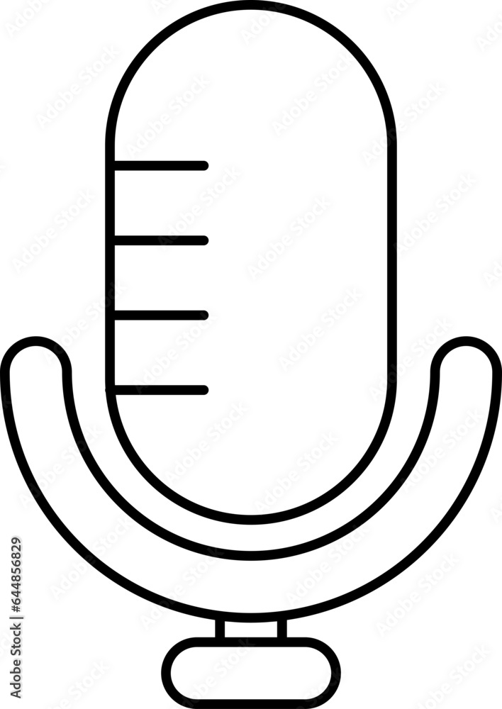 Black Outline Mic Icon Or Symbol. Black Outline Mic Icon Or Symbol.