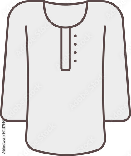 White Suit (Kurta) Flat Icon Or Symbol