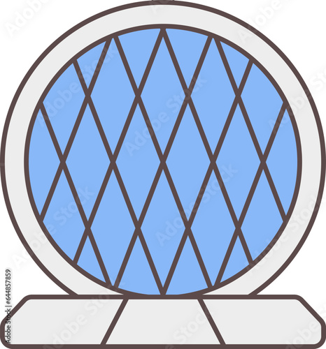 Aldar Headquarters Building Icon In Blue And White Color.