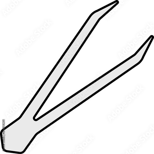 Flat Illustration Of Tweezers Icon.