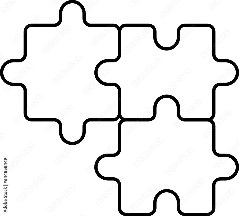 Jigsaw Puzzle Black Stroke Icon. Jigsaw Puzzle Black Stroke Icon.