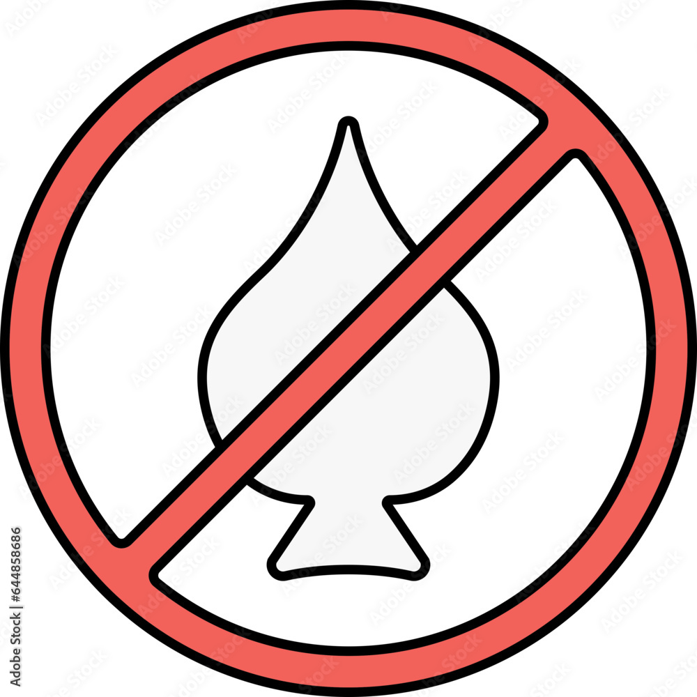 No Gambling Icon In Red And White Color. No Gambling Icon In Red And White Color.