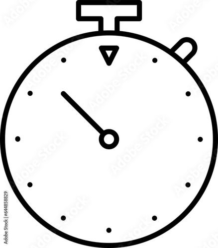 Isolated Alarm Clock Black Line Icon.