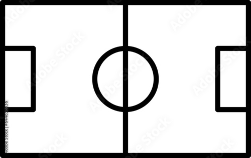 Soccer Field Black Stroke Icon Or Symbol.