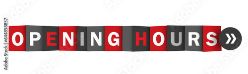 OPENING HOURS red and gray vector web button