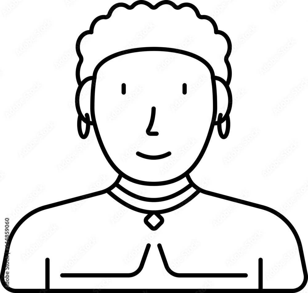 Illustration Of African Man Wearing Tradition Dress Line Art Icon. Illustration Of African Man Wearing Tradition Dress Line Art Icon.