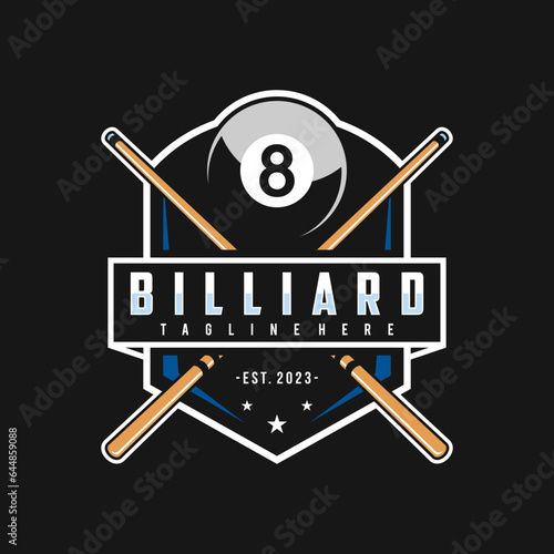 Billiard club Logo Template Design, Sports label vector illustration