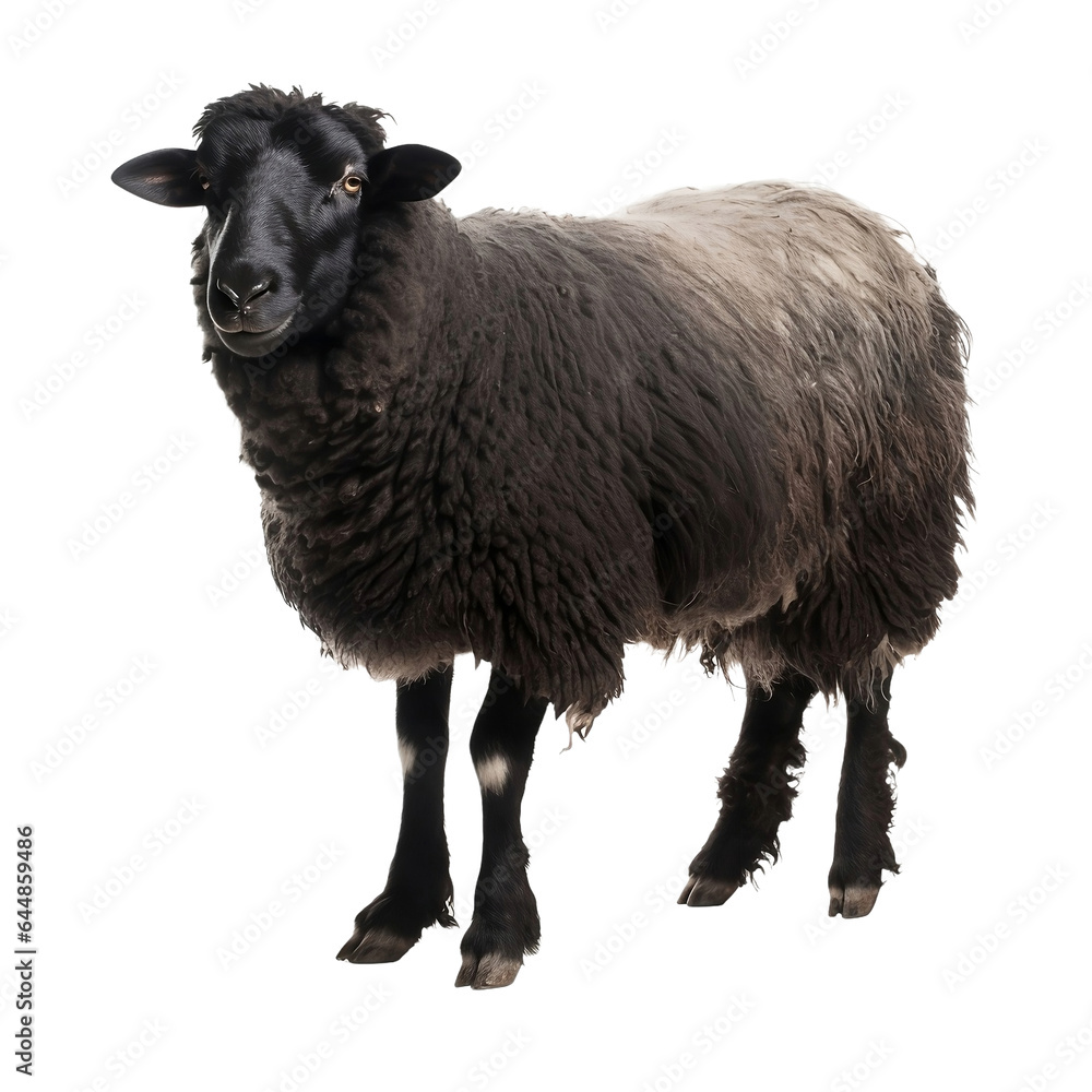 black sheep isolated on white