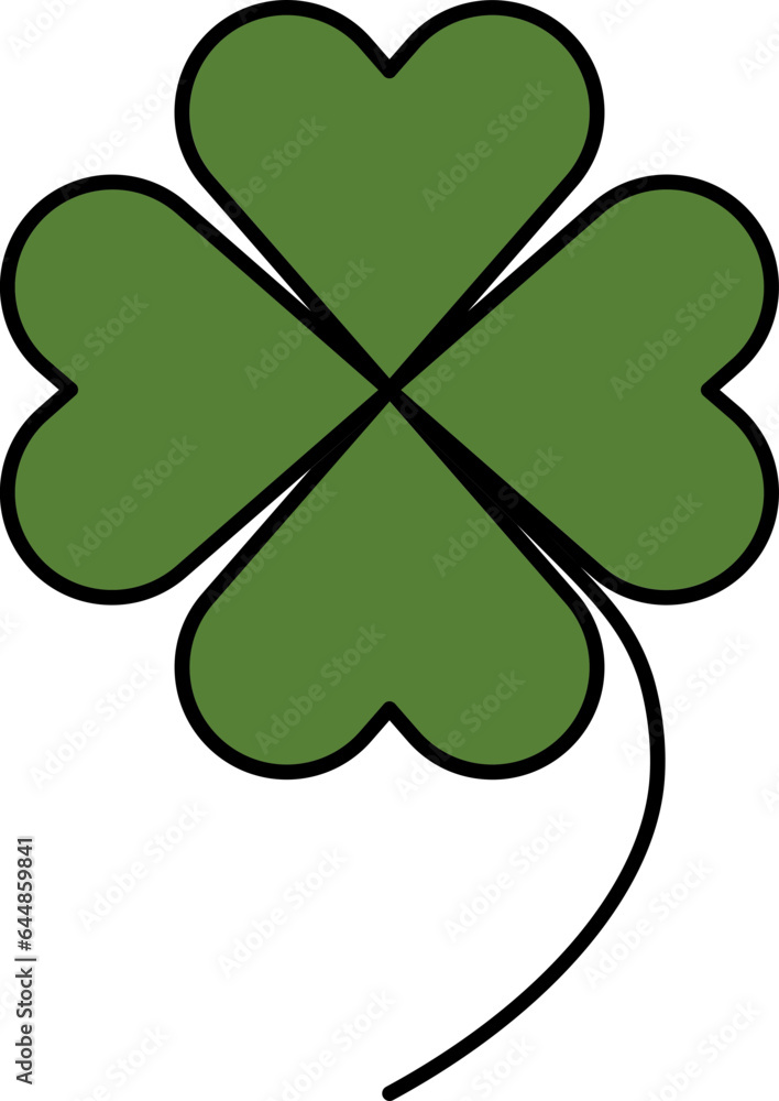Clover Leaf Icon In Flat Style. Clover Leaf Icon In Flat Style.