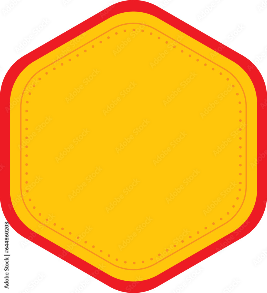 Blank Hexagon Frame Element In Yellow Color. Blank Hexagon Frame Element In Yellow Color.