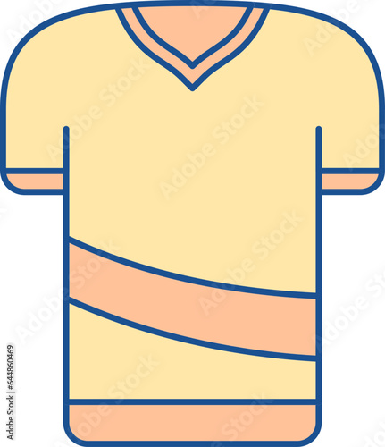 Strip Design T-shirt Orange And Yellow Icon.
